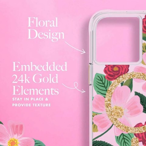 Rifle Paper Clear MagSafe - Etui iPhone 14 Pro Max zdobione złotem (Rose Garden) Rifle Paper Clear MagSafe - Etui iPhone 14 Pro Max zdobione złotem (Rose Garden)