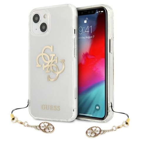 Guess 4G Big Logo Charm Gold- Etui iPhone 13 mini (złoty charms) Guess 4G Big Logo Charm Gold- Etui iPhone 13 mini (złoty charms)