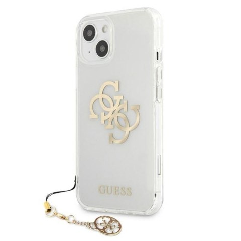Guess 4G Big Logo Charm Gold- Etui iPhone 13 mini (złoty charms) Guess 4G Big Logo Charm Gold- Etui iPhone 13 mini (złoty charms)