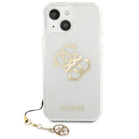 Guess 4G Big Logo Charm Gold- Etui iPhone 13 mini (złoty charms) Guess 4G Big Logo Charm Gold- Etui iPhone 13 mini (złoty charms)