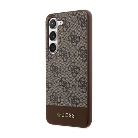 Guess 4G Bottom Stripe Metal Logo Collection - Etui Samsung Galaxy S23+ (brązowy) Guess 4G Bottom Stripe Metal Logo Collection - Etui Samsung Galaxy S23+ (brązowy)