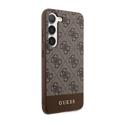 Guess 4G Bottom Stripe Metal Logo Collection - Etui Samsung Galaxy S23+ (brązowy) Guess 4G Bottom Stripe Metal Logo Collection - Etui Samsung Galaxy S23+ (brązowy)