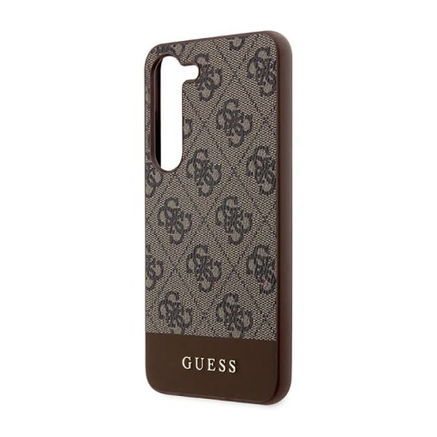 Guess 4G Bottom Stripe Metal Logo Collection - Etui Samsung Galaxy S23+ (brązowy) Guess 4G Bottom Stripe Metal Logo Collection - Etui Samsung Galaxy S23+ (brązowy)