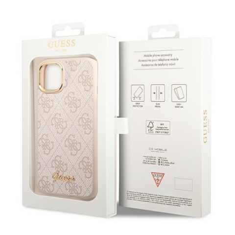 Guess 4G Metal Camera Outline Case - Etui iPhone 14 Plus (Różowy) Guess 4G Metal Camera Outline Case - Etui iPhone 14 Plus (Różowy)