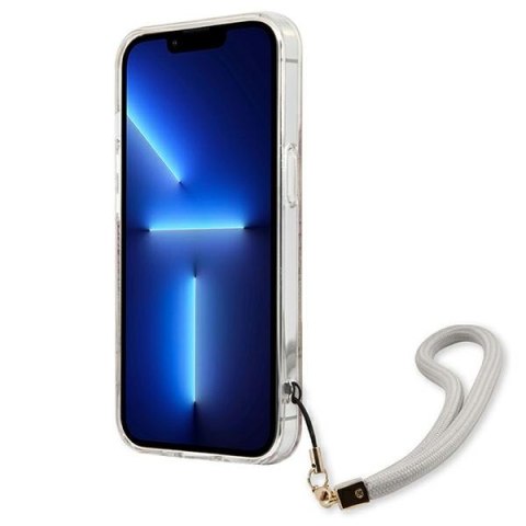 Guess Flower Cord - Etui ze smyczką iPhone 13 mini (Gold) Guess Flower Cord - Etui ze smyczką iPhone 13 mini (Gold)