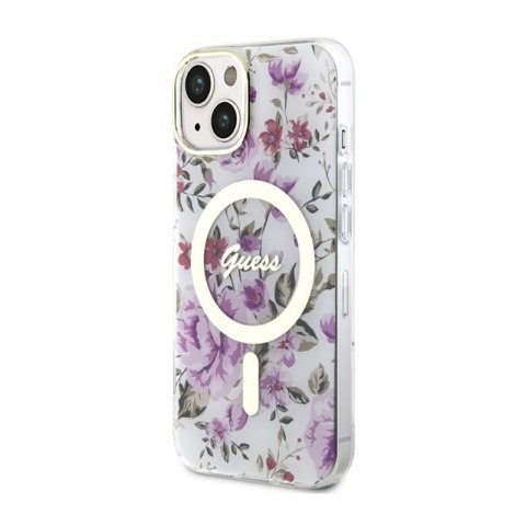 Guess Flower MagSafe - Etui iPhone 14 Plus (Przezroczysty) Guess Flower MagSafe - Etui iPhone 14 Plus (Przezroczysty)
