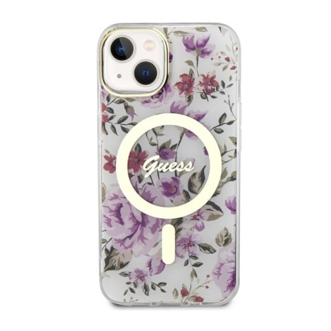 Guess Flower MagSafe - Etui iPhone 14 Plus (Przezroczysty) Guess Flower MagSafe - Etui iPhone 14 Plus (Przezroczysty)