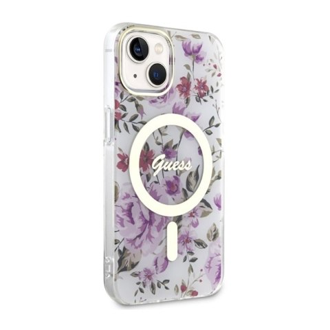 Guess Flower MagSafe - Etui iPhone 14 Plus (Przezroczysty) Guess Flower MagSafe - Etui iPhone 14 Plus (Przezroczysty)