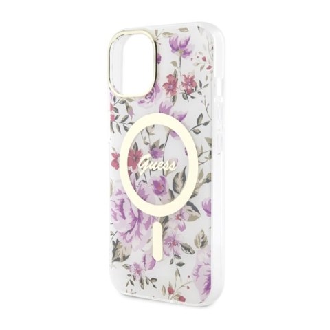 Guess Flower MagSafe - Etui iPhone 14 Plus (Przezroczysty) Guess Flower MagSafe - Etui iPhone 14 Plus (Przezroczysty)