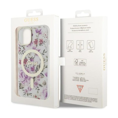 Guess Flower MagSafe - Etui iPhone 14 Plus (Przezroczysty) Guess Flower MagSafe - Etui iPhone 14 Plus (Przezroczysty)