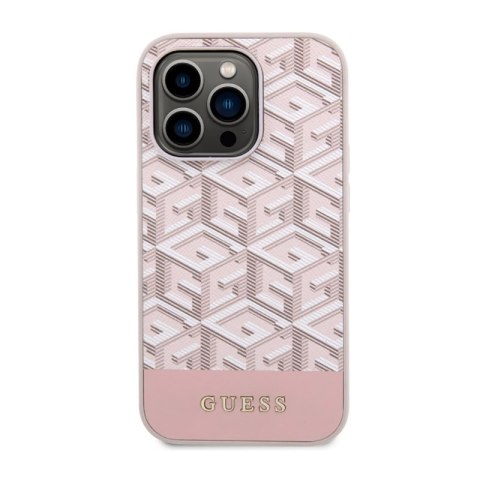 Guess GCube Stripes MagSafe - Etui iPhone 14 Pro Max (Różowy) Guess GCube Stripes MagSafe - Etui iPhone 14 Pro Max (Różowy)