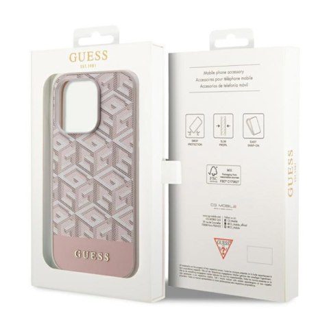 Guess GCube Stripes MagSafe - Etui iPhone 14 Pro Max (Różowy) Guess GCube Stripes MagSafe - Etui iPhone 14 Pro Max (Różowy)