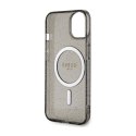 Guess Glitter Gold MagSafe - Etui iPhone 14 (Czarny)