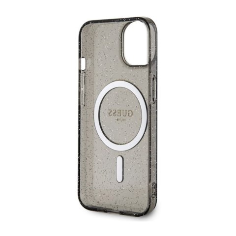 Guess Glitter Gold MagSafe - Etui iPhone 14 (Czarny) Guess Glitter Gold MagSafe - Etui iPhone 14 (Czarny)
