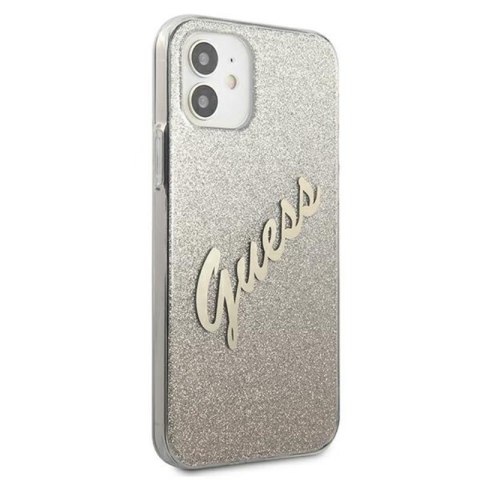 Guess Glitter Gradient Script - Etui iPhone 12 mini (złoty) Guess Glitter Gradient Script - Etui iPhone 12 mini (złoty)