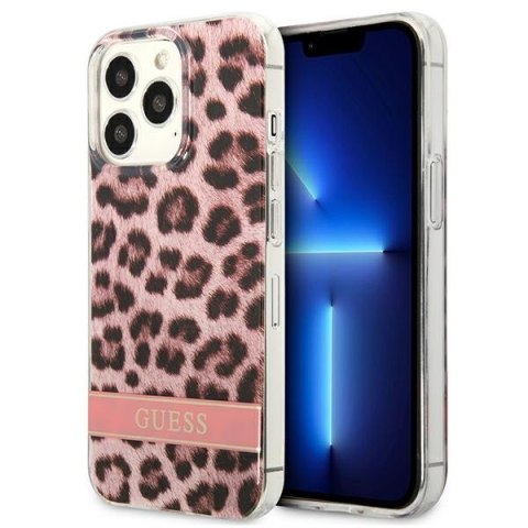 Guess Leopard Electro Stripe - Etui iPhone 13 Pro Max (Pink) Guess Leopard Electro Stripe - Etui iPhone 13 Pro Max (Pink)