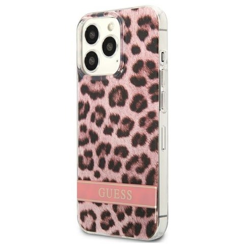 Guess Leopard Electro Stripe - Etui iPhone 13 Pro Max (Pink) Guess Leopard Electro Stripe - Etui iPhone 13 Pro Max (Pink)