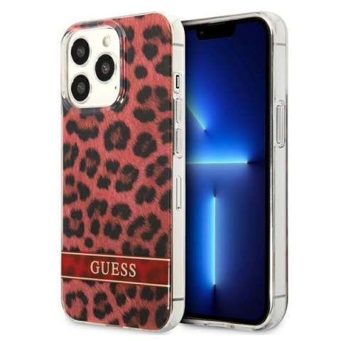 Guess Leopard Electro Stripe - Etui iPhone 13 Pro (Red) Guess Leopard Electro Stripe - Etui iPhone 13 Pro (Red)