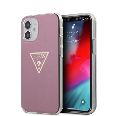 Guess Metallic Triange - Etui iPhone 12 Mini (różowy) Guess Metallic Triange - Etui iPhone 12 Mini (różowy)