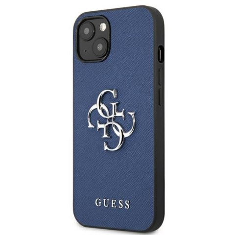 Guess Saffiano 4G Big Silver Logo - Etui iPhone 13 mini (niebieski) Guess Saffiano 4G Big Silver Logo - Etui iPhone 13 mini (niebieski)