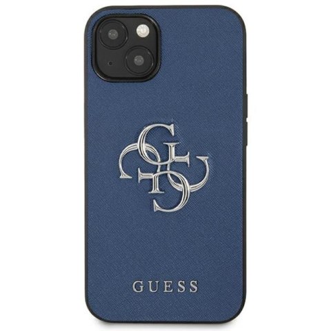 Guess Saffiano 4G Big Silver Logo - Etui iPhone 13 mini (niebieski) Guess Saffiano 4G Big Silver Logo - Etui iPhone 13 mini (niebieski)