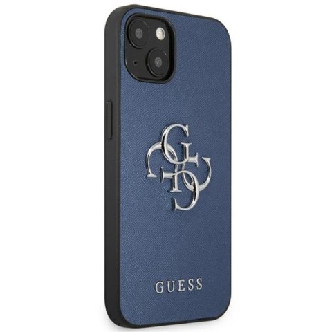 Guess Saffiano 4G Big Silver Logo - Etui iPhone 13 mini (niebieski) Guess Saffiano 4G Big Silver Logo - Etui iPhone 13 mini (niebieski)