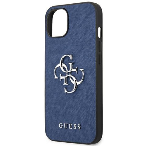 Guess Saffiano 4G Big Silver Logo - Etui iPhone 13 mini (niebieski) Guess Saffiano 4G Big Silver Logo - Etui iPhone 13 mini (niebieski)