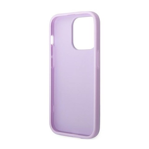 Guess Saffiano Metal Logo Stripes - Etui iPhone 14 Pro (liliowy) Guess Saffiano Metal Logo Stripes - Etui iPhone 14 Pro (liliowy)