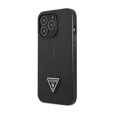 Guess Saffiano Triangle Logo Case - Etui iPhone 14 Pro (czarny) Guess Saffiano Triangle Logo Case - Etui iPhone 14 Pro (czarny)