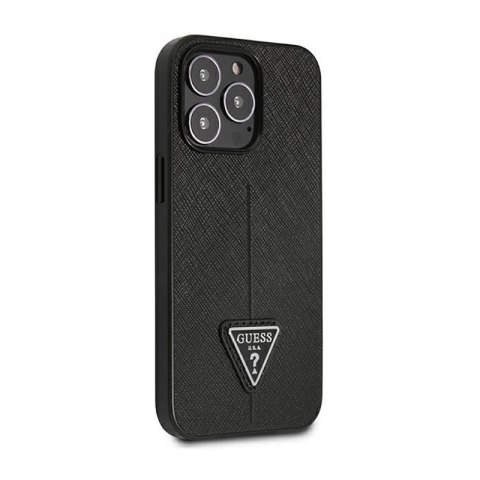 Guess Saffiano Triangle Logo Case - Etui iPhone 14 Pro (czarny) Guess Saffiano Triangle Logo Case - Etui iPhone 14 Pro (czarny)