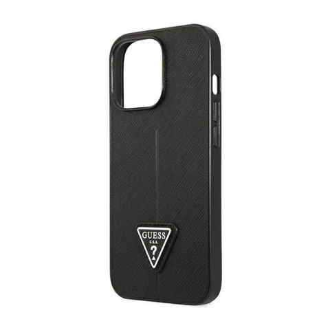 Guess Saffiano Triangle Logo Case - Etui iPhone 14 Pro (czarny) Guess Saffiano Triangle Logo Case - Etui iPhone 14 Pro (czarny)