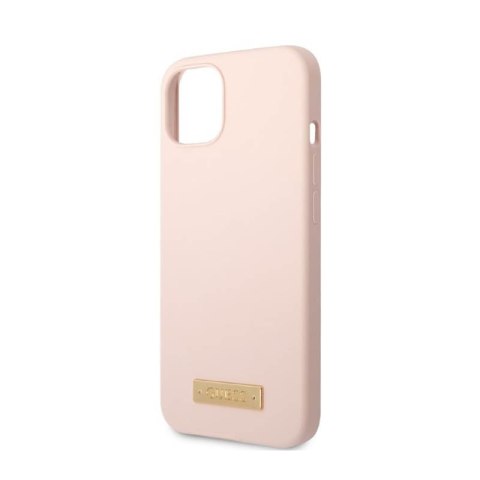 Guess Silicone Logo Plate MagSafe - Etui iPhone 13 (różowy) Guess Silicone Logo Plate MagSafe - Etui iPhone 13 (różowy)