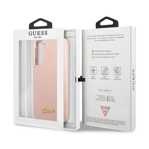 Guess Silicone Script Metal Logo - Etui Samsung Galaxy S23 (różowy) Guess Silicone Script Metal Logo - Etui Samsung Galaxy S23 (różowy)