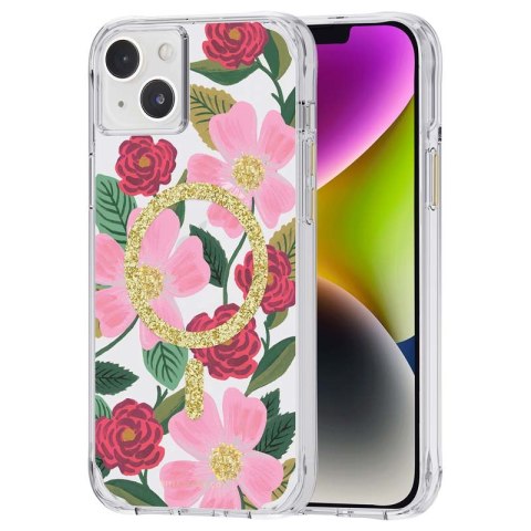 Rifle Paper Clear MagSafe - Etui iPhone 14 Plus zdobione złotem (Rose Garden) Rifle Paper Clear MagSafe - Etui iPhone 14 Plus zdobione złotem (Rose Garden)