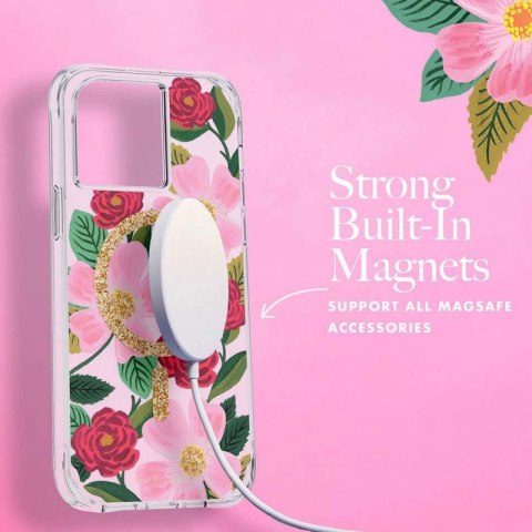 Rifle Paper Clear MagSafe - Etui iPhone 14 Plus zdobione złotem (Rose Garden) Rifle Paper Clear MagSafe - Etui iPhone 14 Plus zdobione złotem (Rose Garden)