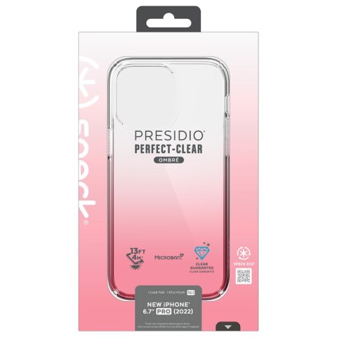 Speck Presidio Perfect-Clear + Ombre - Etui iPhone 14 Pro Max z powłoką MICROBAN (Clear / Vintage Rose Fade) Speck Presidio Perfect-Clear + Ombre - Etui iPhone 14 Pro Max z powłoką MICROBAN (Clear / Vintage Rose Fade)
