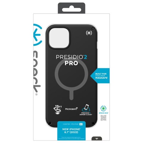 Speck Presidio2 Pro MagSafe - Antybakteryjne etui iPhone 15 Plus / 14 Plus (Black / Black / White) Speck Presidio2 Pro MagSafe - Antybakteryjne etui iPhone 15 Plus / 14 Plus (Black / Black / White)