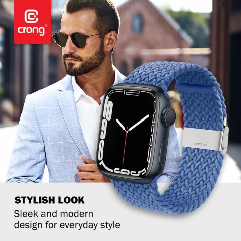 Crong Wave Band - Pleciony pasek do Apple Watch 44/45/46/49 mm (niebieski) Crong Wave Band - Pleciony pasek do Apple Watch 44/45/46/49 mm (niebieski)