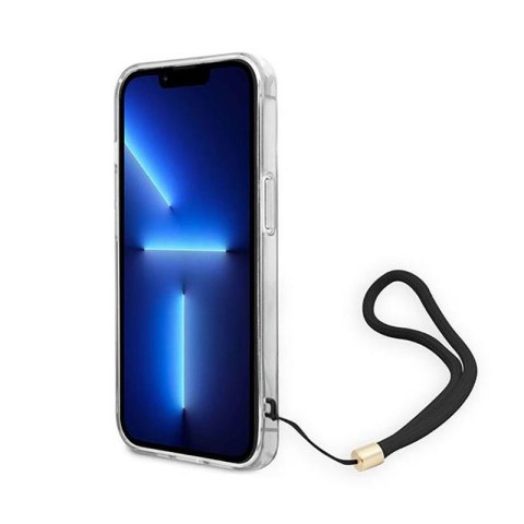 Guess 4G Print Cord - Etui ze smyczką iPhone 14 Plus (brązowy) Guess 4G Print Cord - Etui ze smyczką iPhone 14 Plus (brązowy)