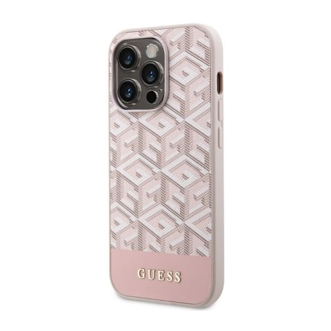 Guess GCube Stripes MagSafe - Etui iPhone 14 Pro (Różowy) Guess GCube Stripes MagSafe - Etui iPhone 14 Pro (Różowy)