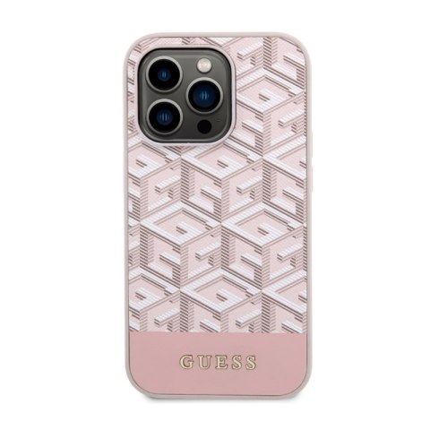 Guess GCube Stripes MagSafe - Etui iPhone 14 Pro (Różowy) Guess GCube Stripes MagSafe - Etui iPhone 14 Pro (Różowy)
