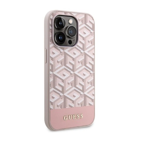 Guess GCube Stripes MagSafe - Etui iPhone 14 Pro (Różowy) Guess GCube Stripes MagSafe - Etui iPhone 14 Pro (Różowy)