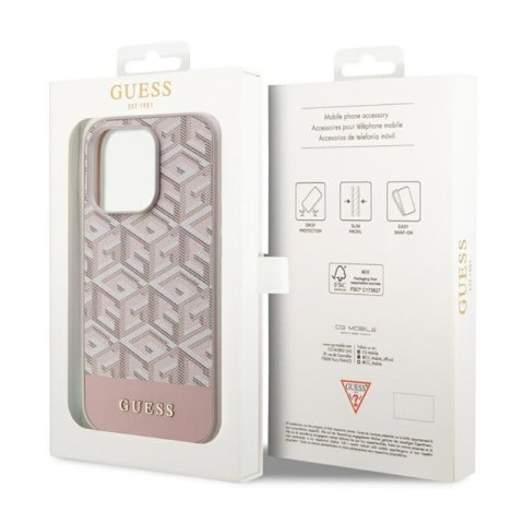 Guess GCube Stripes MagSafe - Etui iPhone 14 Pro (Różowy) Guess GCube Stripes MagSafe - Etui iPhone 14 Pro (Różowy)