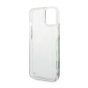 Guess Liquid Glitter Flower - Etui iPhone 14 (niebieski)