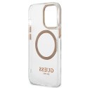 Guess Metal Outline Magsafe - Etui iPhone 13 Pro Max (przezroczysty / złoty)