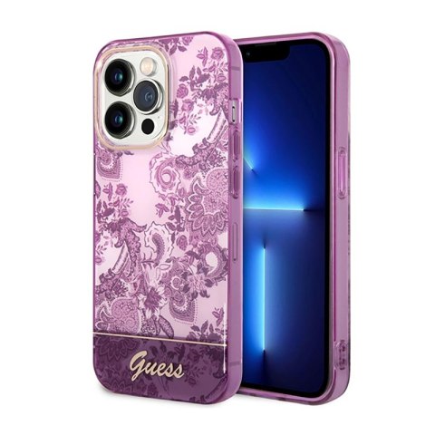 Guess Porcelain Collection - Etui iPhone 14 Pro (fuksja) Guess Porcelain Collection - Etui iPhone 14 Pro (fuksja)