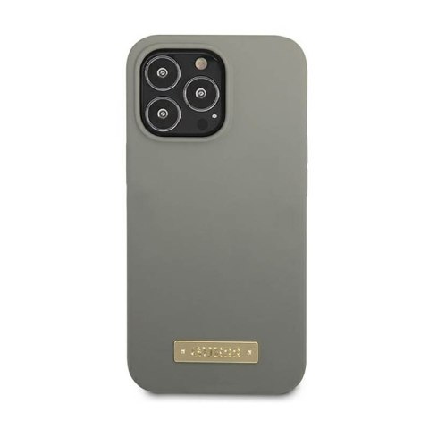 Guess Silicone Logo Plate MagSafe - Etui iPhone 13 Pro (szary) Guess Silicone Logo Plate MagSafe - Etui iPhone 13 Pro (szary)