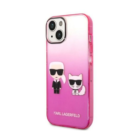 Karl Lagerfeld Gradient Ikonik Karl & Choupette - Etui iPhone 14 Plus (różowy) Karl Lagerfeld Gradient Ikonik Karl & Choupette - Etui iPhone 14 Plus (różowy)