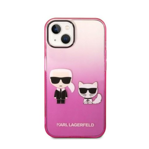 Karl Lagerfeld Gradient Ikonik Karl & Choupette - Etui iPhone 14 Plus (różowy) Karl Lagerfeld Gradient Ikonik Karl & Choupette - Etui iPhone 14 Plus (różowy)