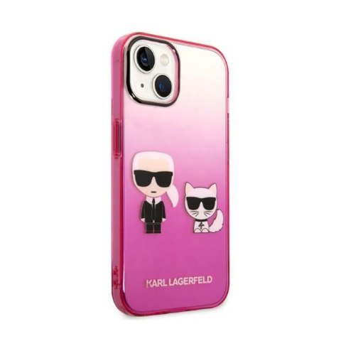 Karl Lagerfeld Gradient Ikonik Karl & Choupette - Etui iPhone 14 Plus (różowy) Karl Lagerfeld Gradient Ikonik Karl & Choupette - Etui iPhone 14 Plus (różowy)